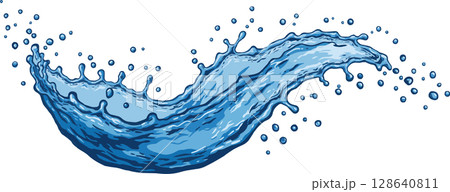 water splash in blue color water splash in blue color 128640811