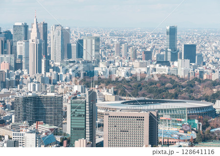 東京の首都圏の高層ビル群,街並み,都会 東京の首都圏の高層ビル群,街並み,都会 128641116