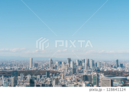 東京の首都圏の高層ビル群,街並み,都会 東京の首都圏の高層ビル群,街並み,都会 128641124