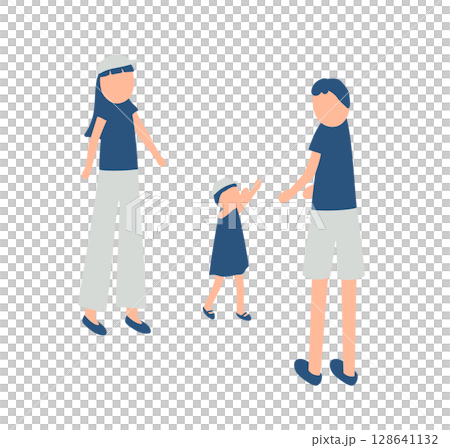 一家人度過夏天的插圖 128641132