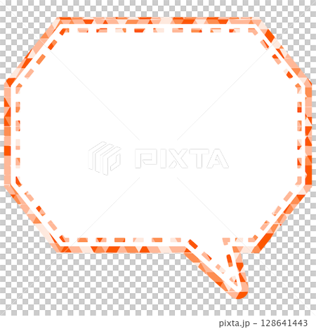 Stained glass style speech bubble, triangular pattern, octagonal shape with corners Stained glass style speech bubble, triangular pattern, octagonal shape with corners 128641443