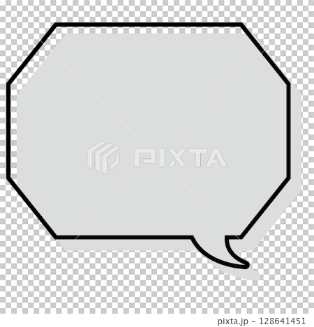 A simple speech bubble with misaligned lines, an octagon with corners 128641451