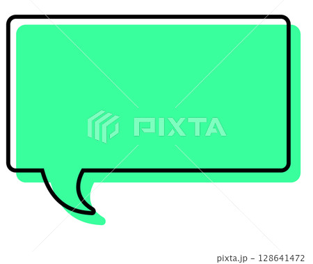 シンプルな線がずれた吹き出し 四角形 シンプルな線がずれた吹き出し 四角形 128641472