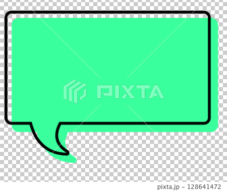 シンプルな線がずれた吹き出し 四角形 シンプルな線がずれた吹き出し 四角形 128641472