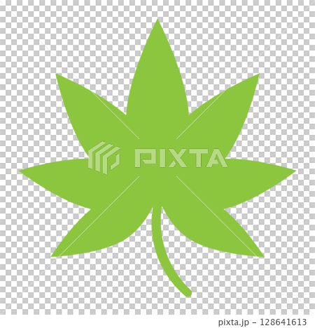 Simple maple leaf illustration, green, single 128641613