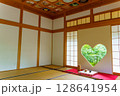 和室に飾られた花 128641954