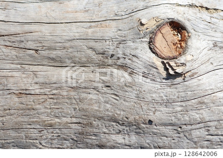 The natural wood texture shows a weathered knot, telling a unique story over time The natural wood texture shows a weathered knot, telling a unique story over time 128642006