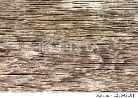 Weathered Wooden Surface Featuring Unique Natural Textures and Intricate Patterns 128642101