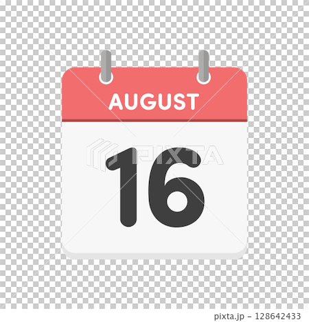 August 16th - Daily calendar icon for August 16 - Calendar material with date 8/16 128642433