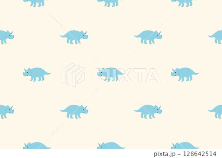 トリケラトプスのシームレスパターン 128642514