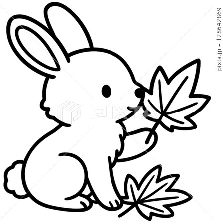Bunny with Leaf 128642869