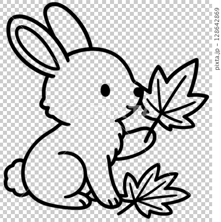 Bunny with Leaf 128642869