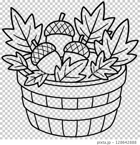 Flower Pot with Leaves 128642888