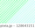 水色と緑色のモザイク　正方形 128643151