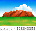 青空のウルル・エアーズロックの景色 128643353