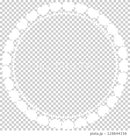 白色可愛圓形心形框架 128644156