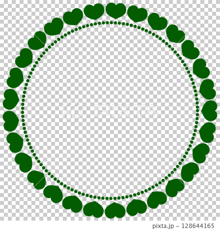 Green cute circular heart frame 128644165