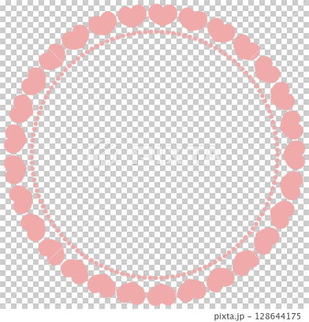 Pink cute circular heart frame Pink cute circular heart frame 128644175