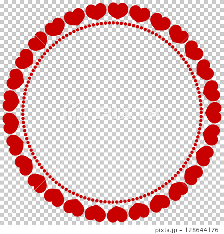 Red cute circular heart frame 128644176