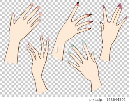 Beautiful hand poses and nail designs for advertising 128644391