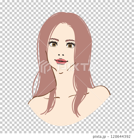 Fashion model style beautiful woman face close-up Fashion model style beautiful woman face close-up 128644392