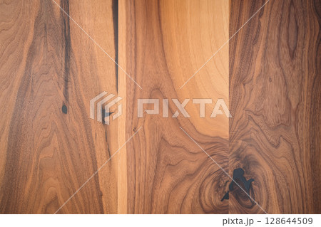 Texture of black walnut wood with some sapwood 128644509