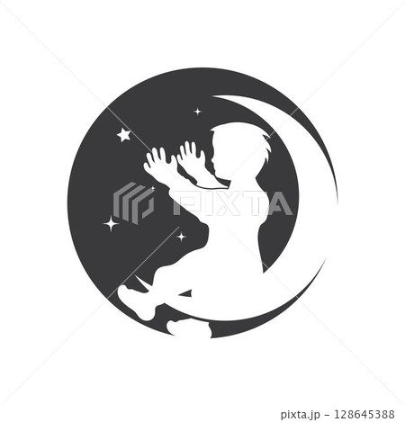 Child dreams logo designs concept vector, Kids Education logo symbol, Children Reaching star logo template 128645388