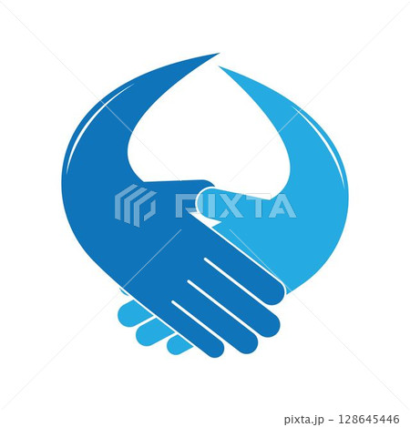 Charity, hand, volunteer icon. Vector illustration, flat design. 128645446