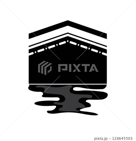 kaabah icon design, mecca ka'bah. vector illustration for islamic event, hajj, umrah, ramadan kareem, ied mubarak 128645503