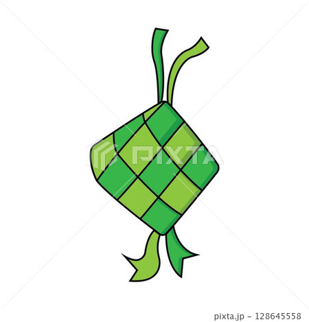 Ketupat or rice dumpling asian traditional food vector design 128645558
