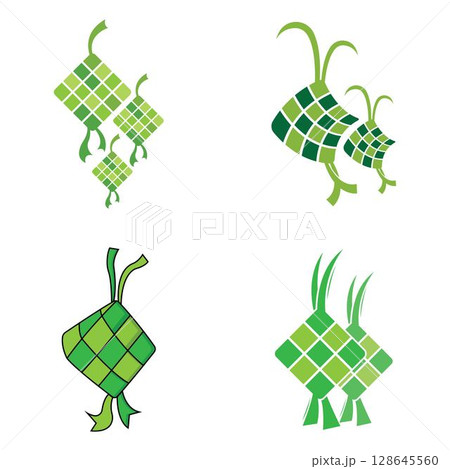 Ketupat or rice dumpling asian traditional food vector design Ketupat or rice dumpling asian traditional food vector design 128645560
