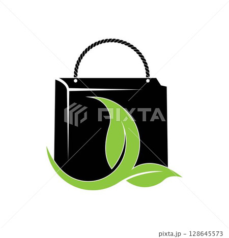 Eco Shop Logo Design Eco Bag Logo vector design illustration 128645573