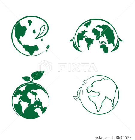 World environmental ,saving logo and ecology friendly concept Vector illustration 128645578