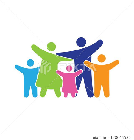 Family care logo template illustration design 128645580