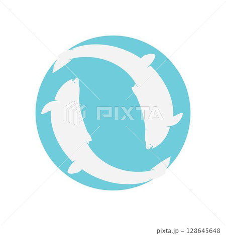 Salmon, fish and fishing, logo template. Underwater world, river and marine life, nature, vector design, illustration Salmon, fish and fishing, logo template. Underwater world, river and marine life, nature, vector design, illustration 128645648