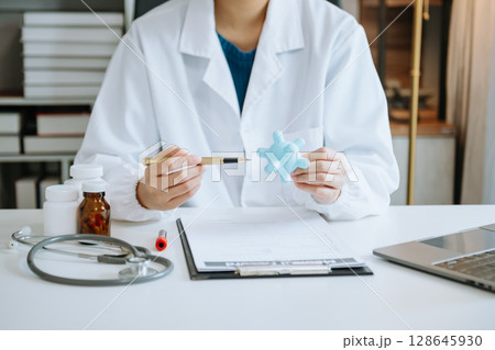 Coronavirus COVID-19 medical test vaccine research and development concept.in the lab. 128645930