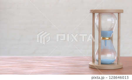 The Sand clock for Time concept 3d Rendering. 128646013
