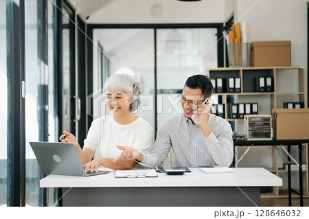 Portrait of success business people working together in office. 128646032