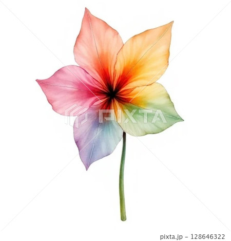 rainbow dahlia isolated on white 128646322