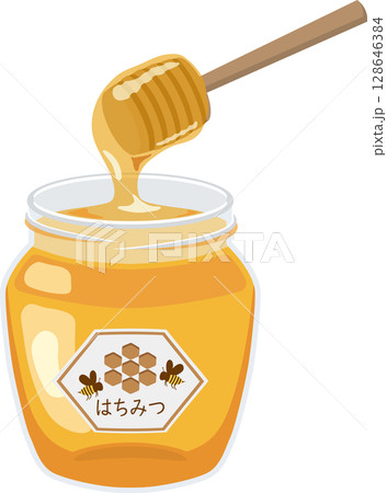 ディッパー付きの蜂蜜 128646384