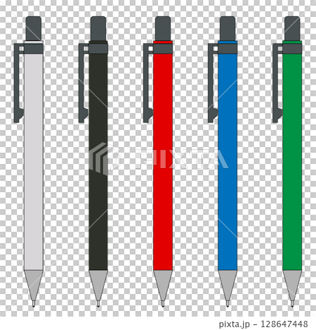シンプルなシャープペンシルのイラストセット 128647448