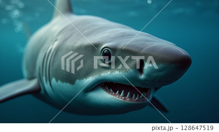 Extreme Macro Shot of Shark Skin Denticles Texture	 128647519