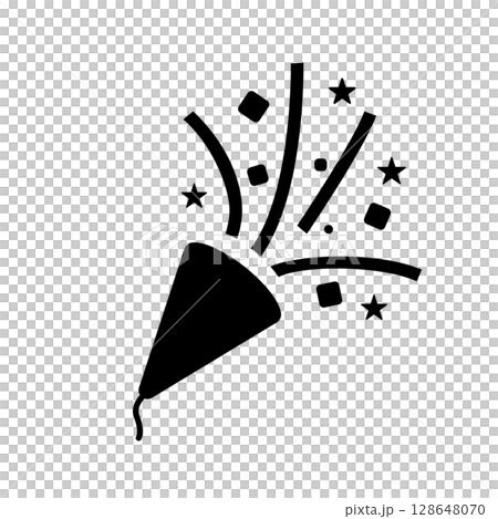 クラッカーのシルエット クラッカーのシルエット 128648070