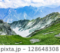 立山連峰　夏の御前沢の雪渓　　日本百名山 富山県 128648308