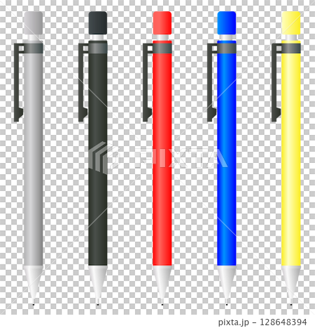 Realistic mechanical pencil illustration set 128648394