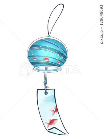 金魚が泳ぐ風鈴 金魚が泳ぐ風鈴 128648693