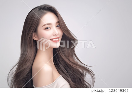 美しい髪の女性・ロングヘア「AI生成画像」 美しい髪の女性・ロングヘア「AI生成画像」 128649365