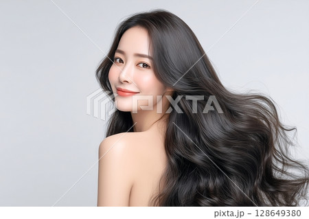 美しい髪の女性・ロングヘア「AI生成画像」 美しい髪の女性・ロングヘア「AI生成画像」 128649380