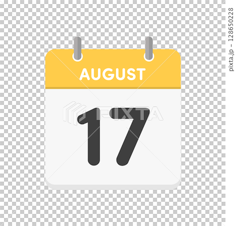 8月17日・August 17の日めくりカレンダーのアイコン - 8/17の日付入りの暦のデザイン素 8月17日・August 17の日めくりカレンダーのアイコン - 8/17の日付入りの暦のデザイン素 128650228
