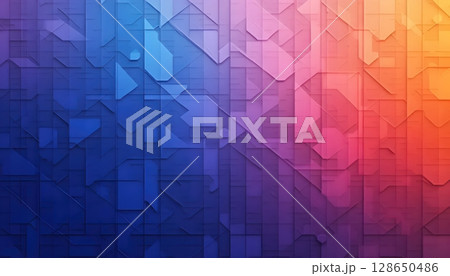 Abstract Geometric Design with Colorful Overlapping Shapes 128650486